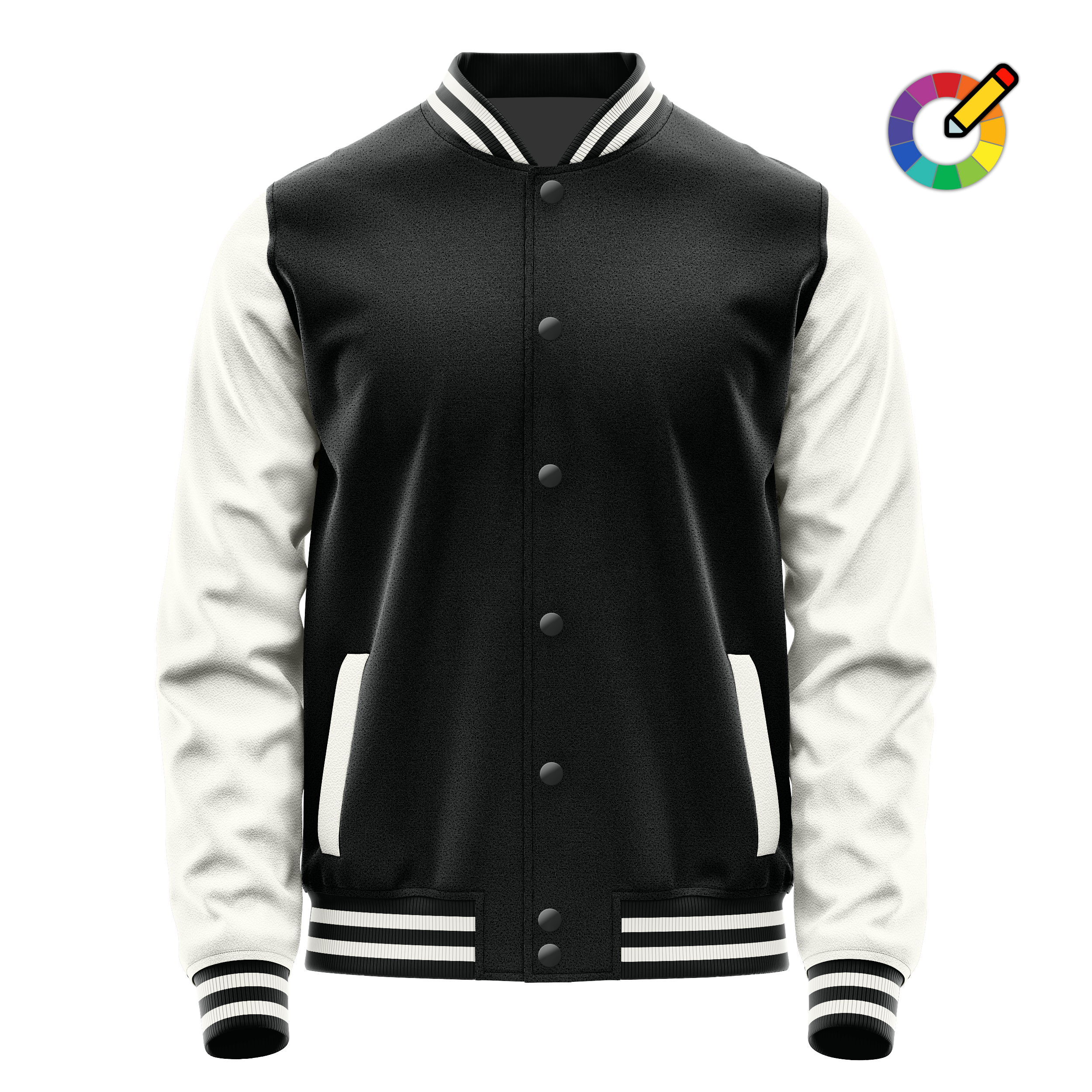 Black & White Leather Varsity Jacket JG17181718