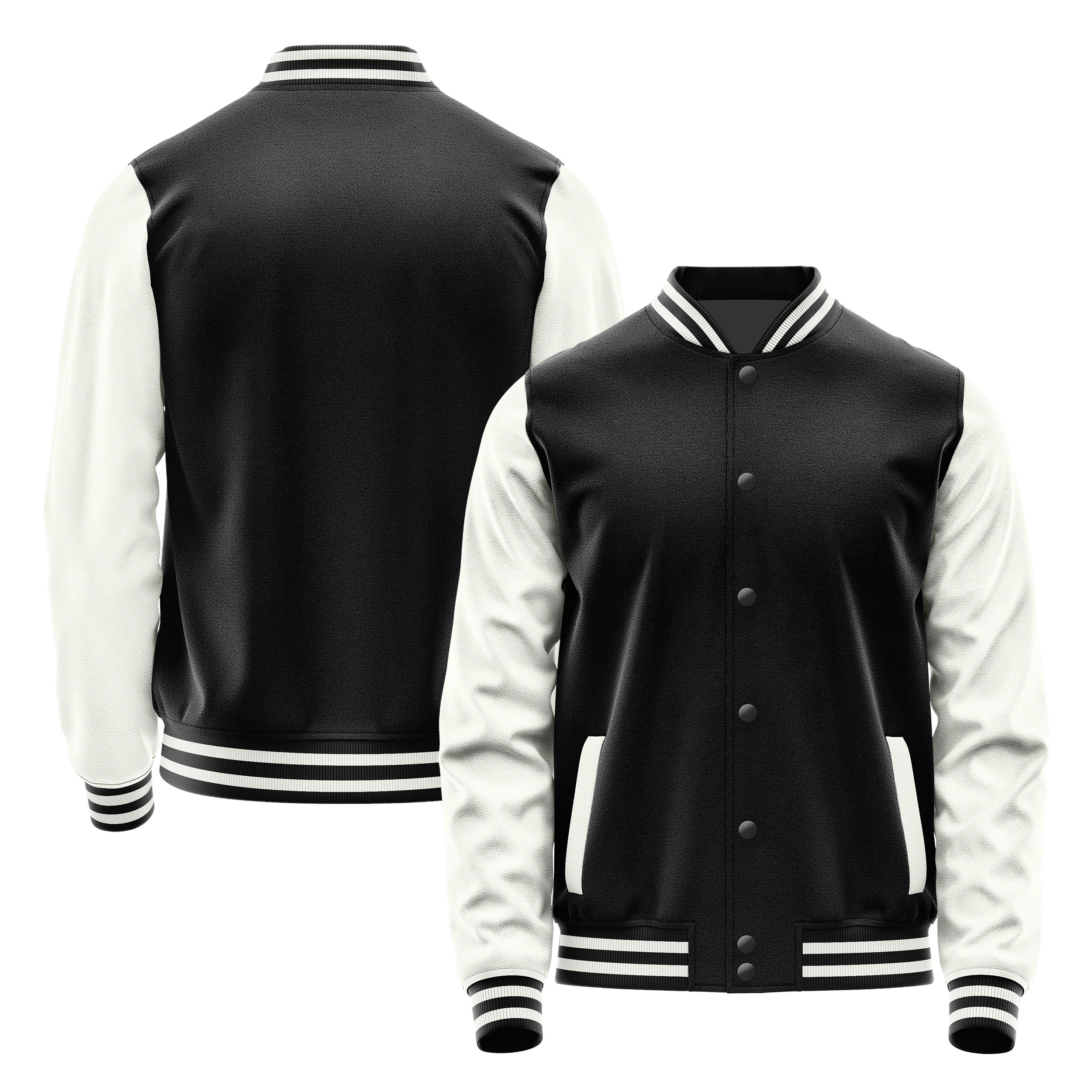 Black & White Leather Varsity Jacket JG17181718