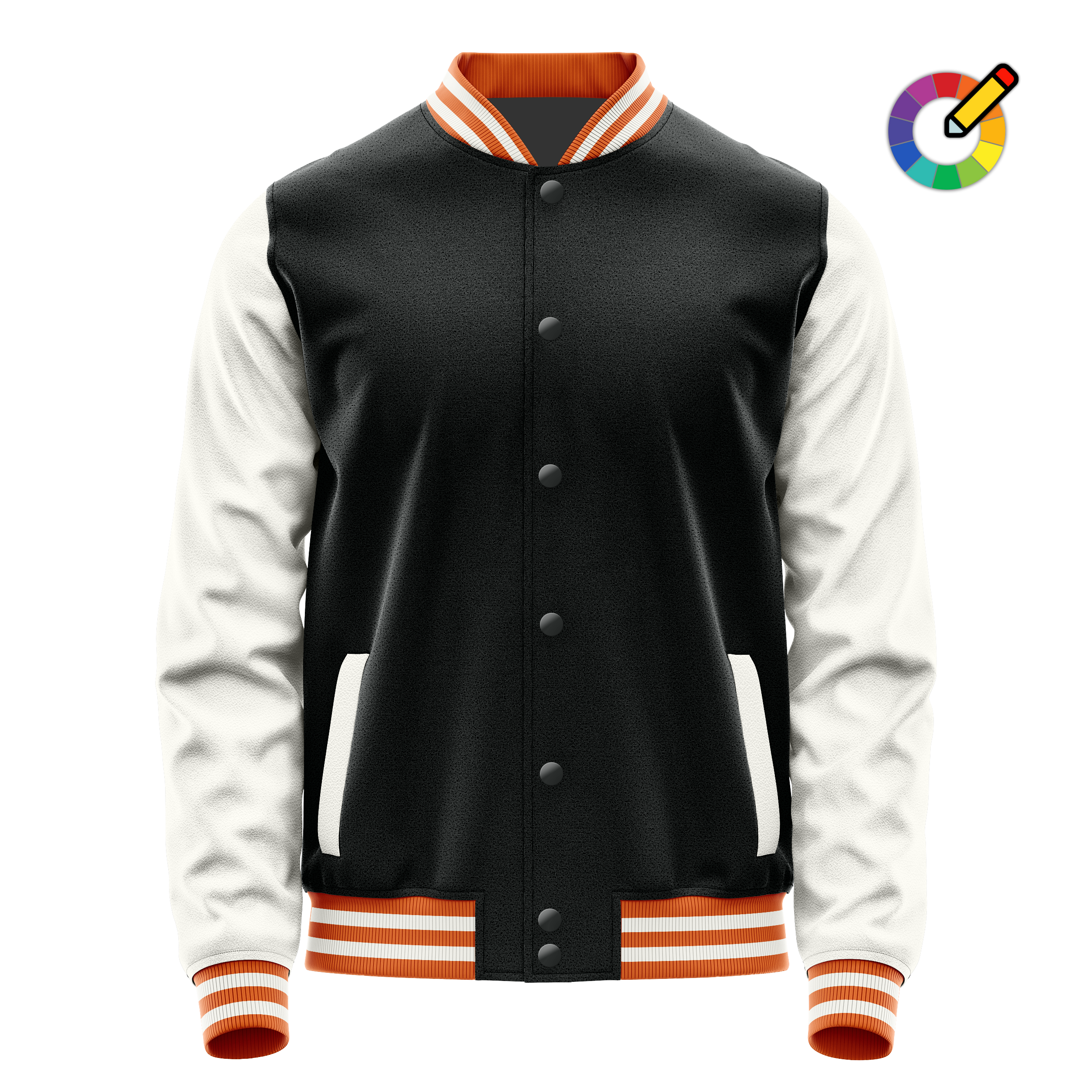 Black & White Leather Varsity Jacket JG17182818