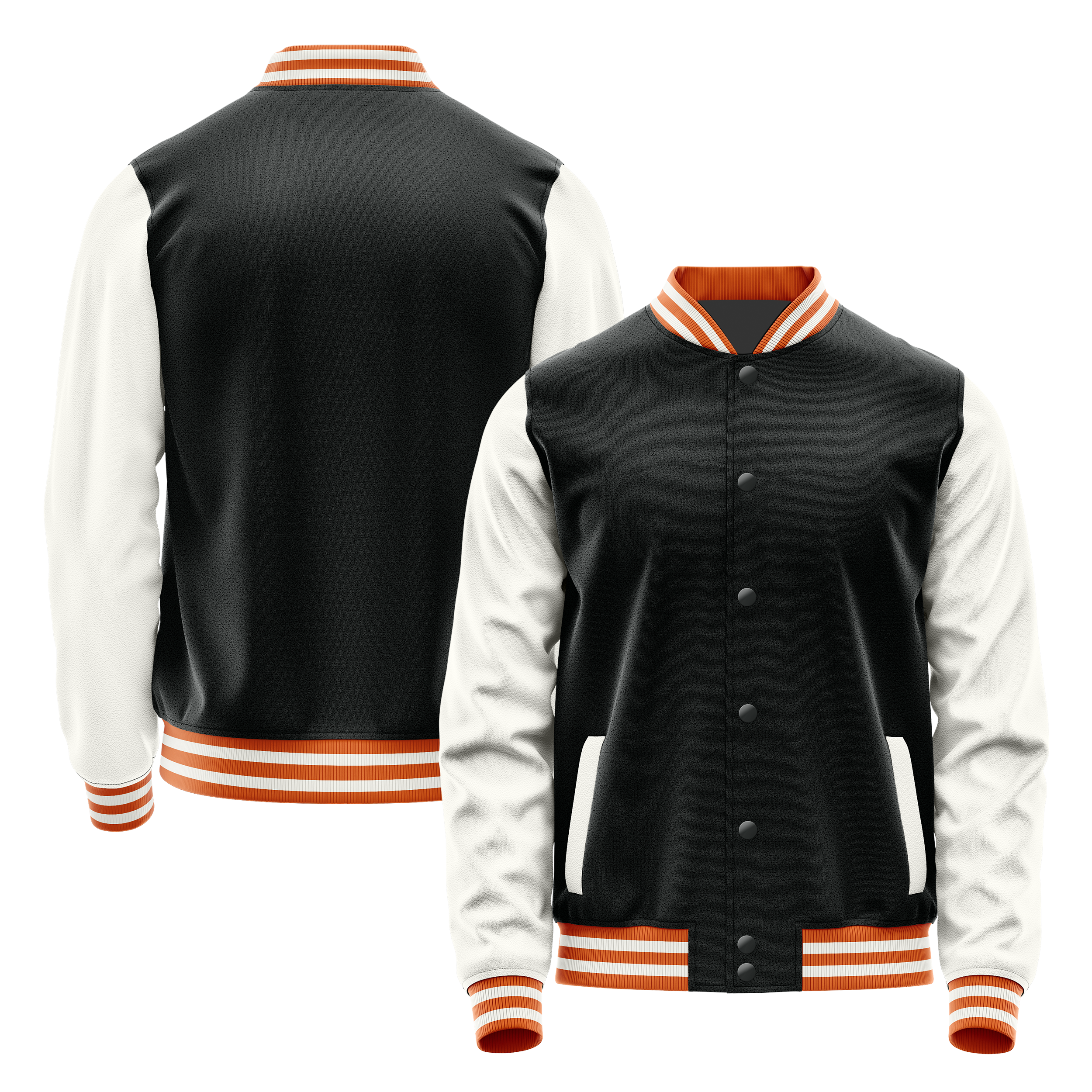 Black & White Leather Varsity Jacket JG17182818