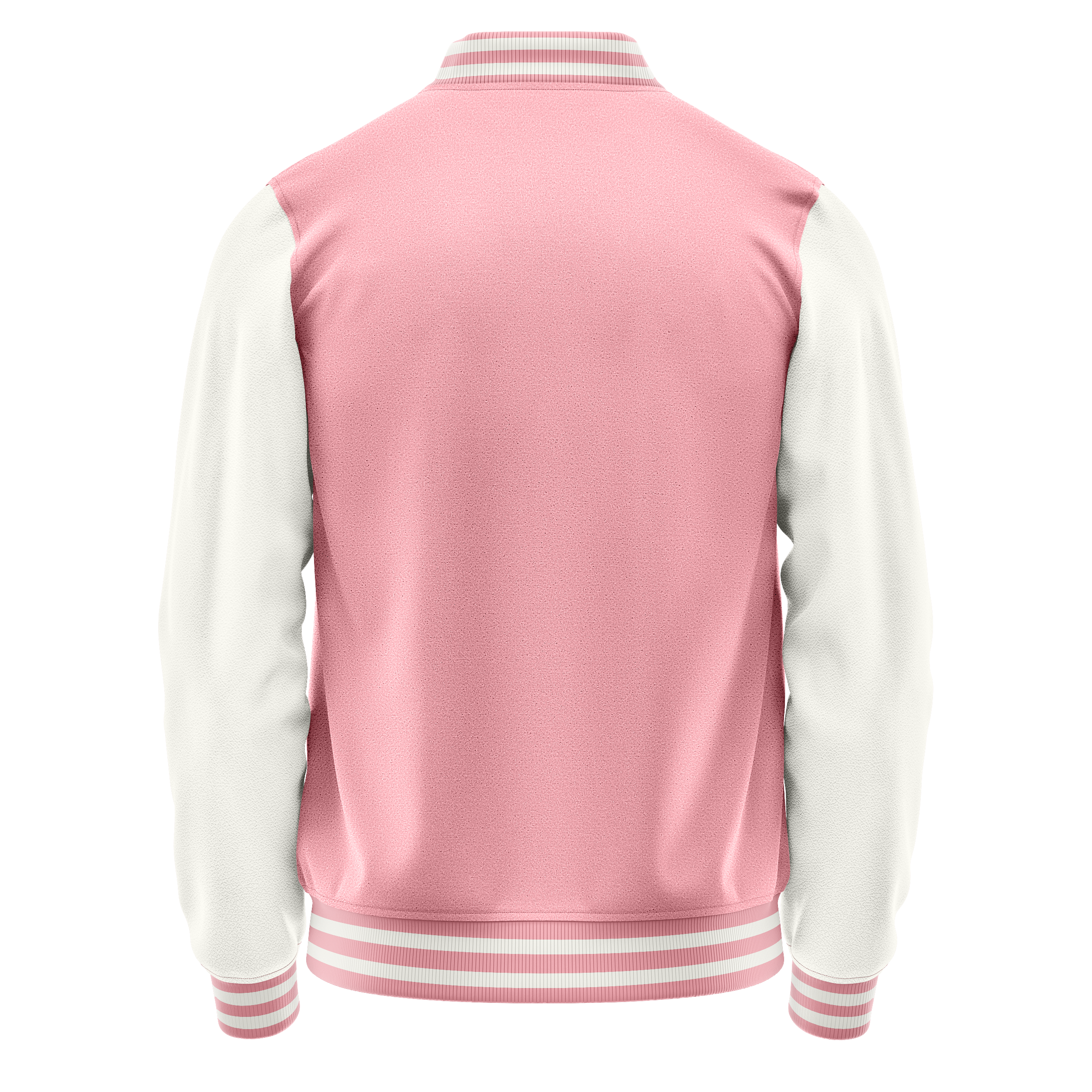 Light Pink & White Leather Varsity Jacket JG21182118