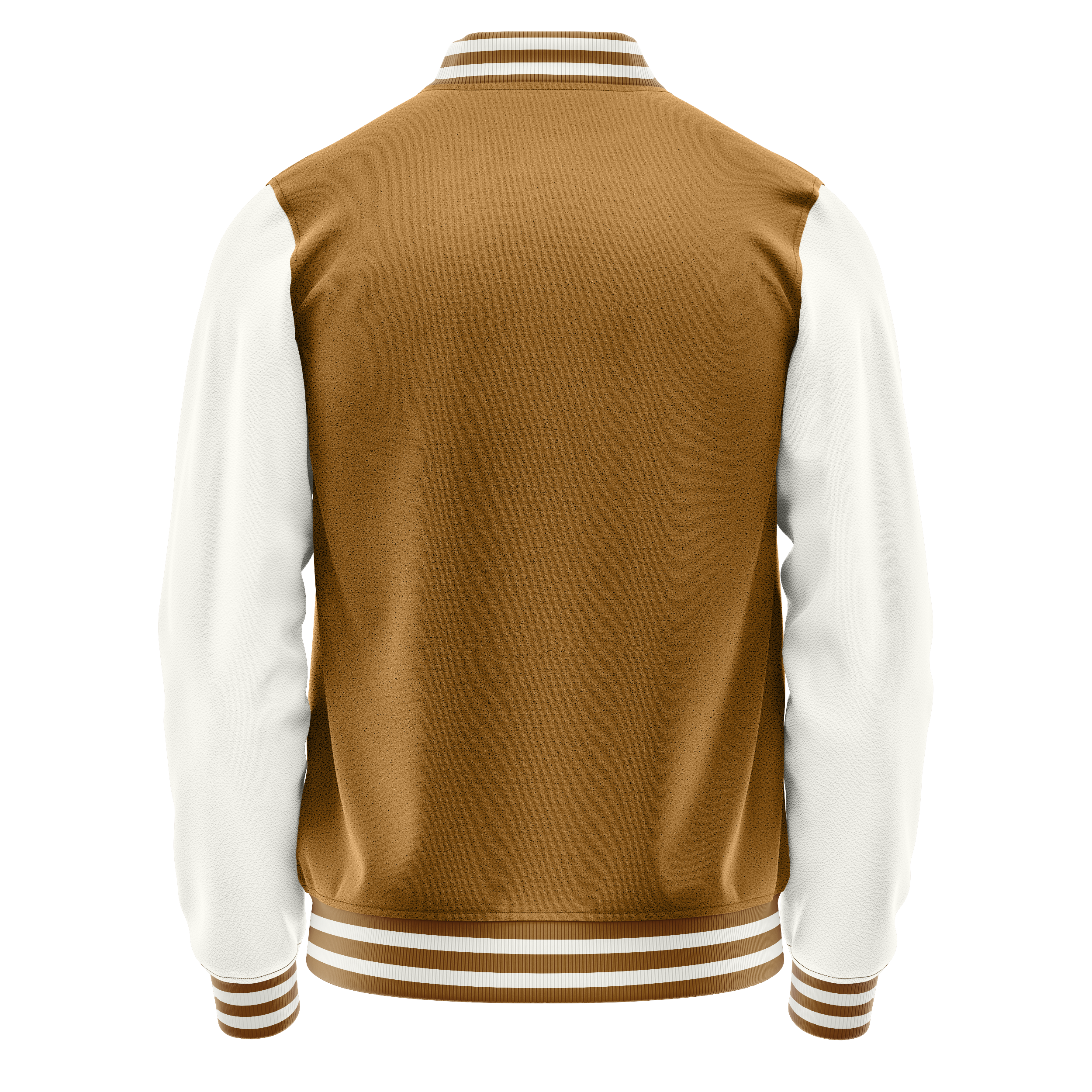 Khaki & White Leather Varsity Jacket JG22182218