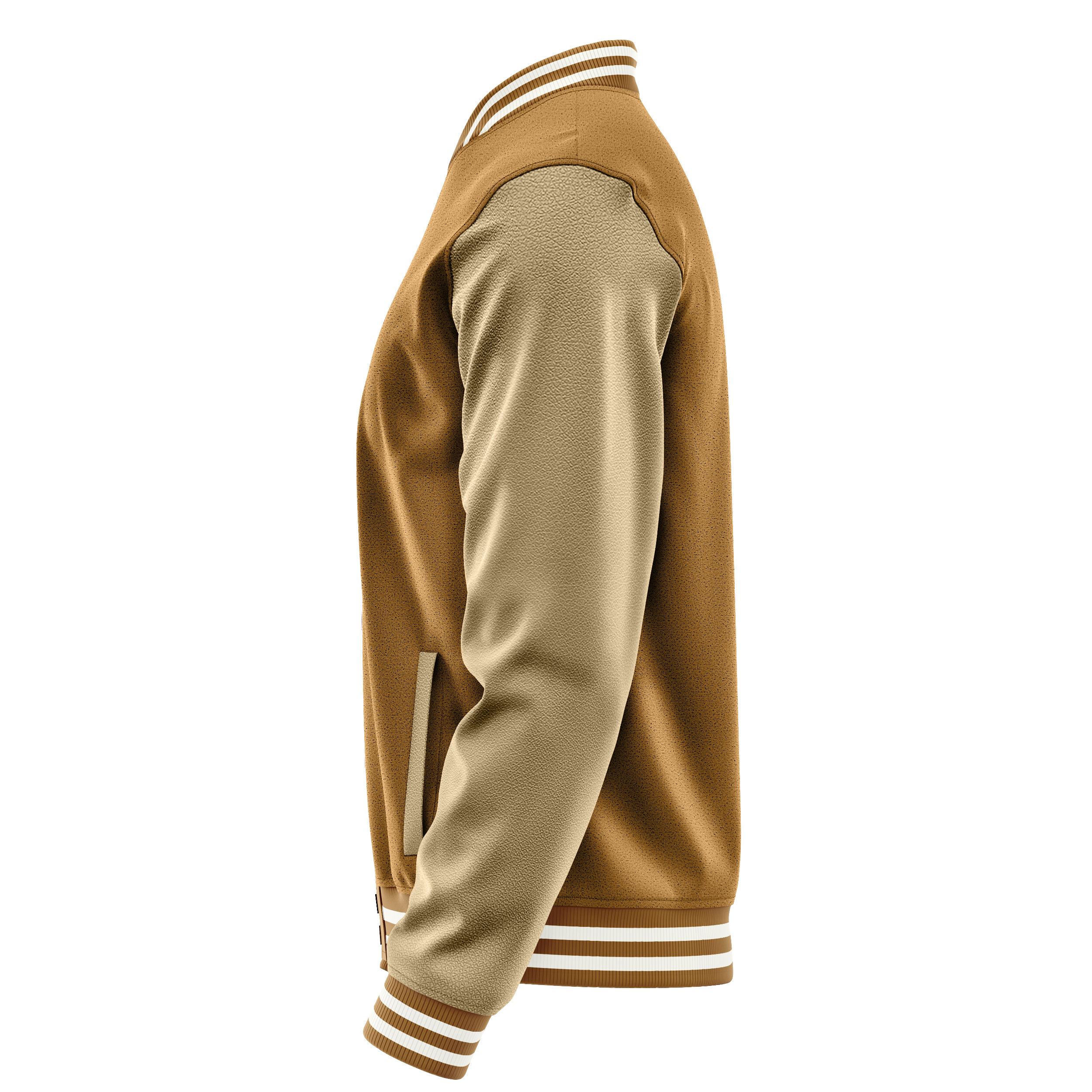 Khaki & Light Khaki Leather Varsity Jacket JG22252218