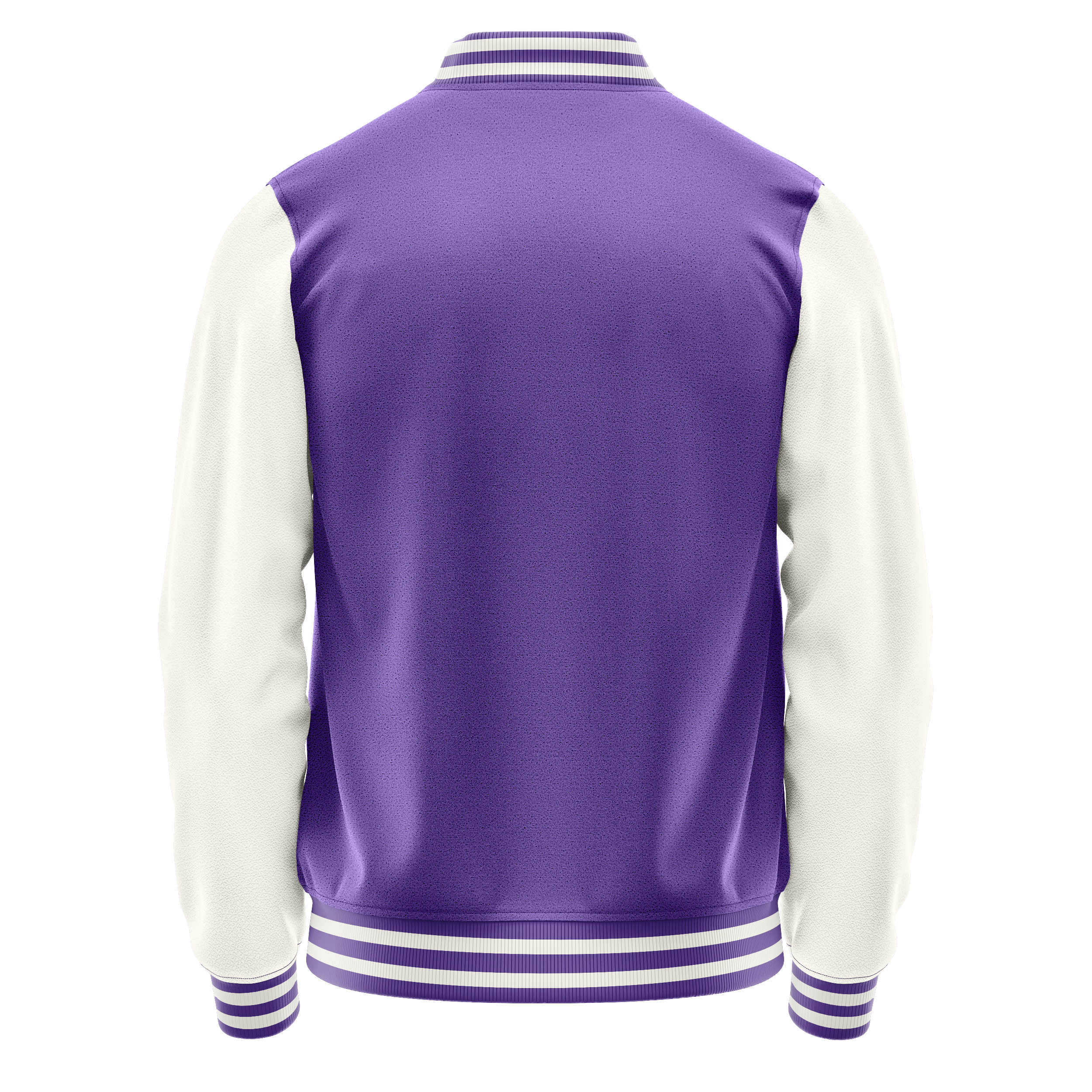 Light Purple & White Leather Varsity Jacket JG23182318