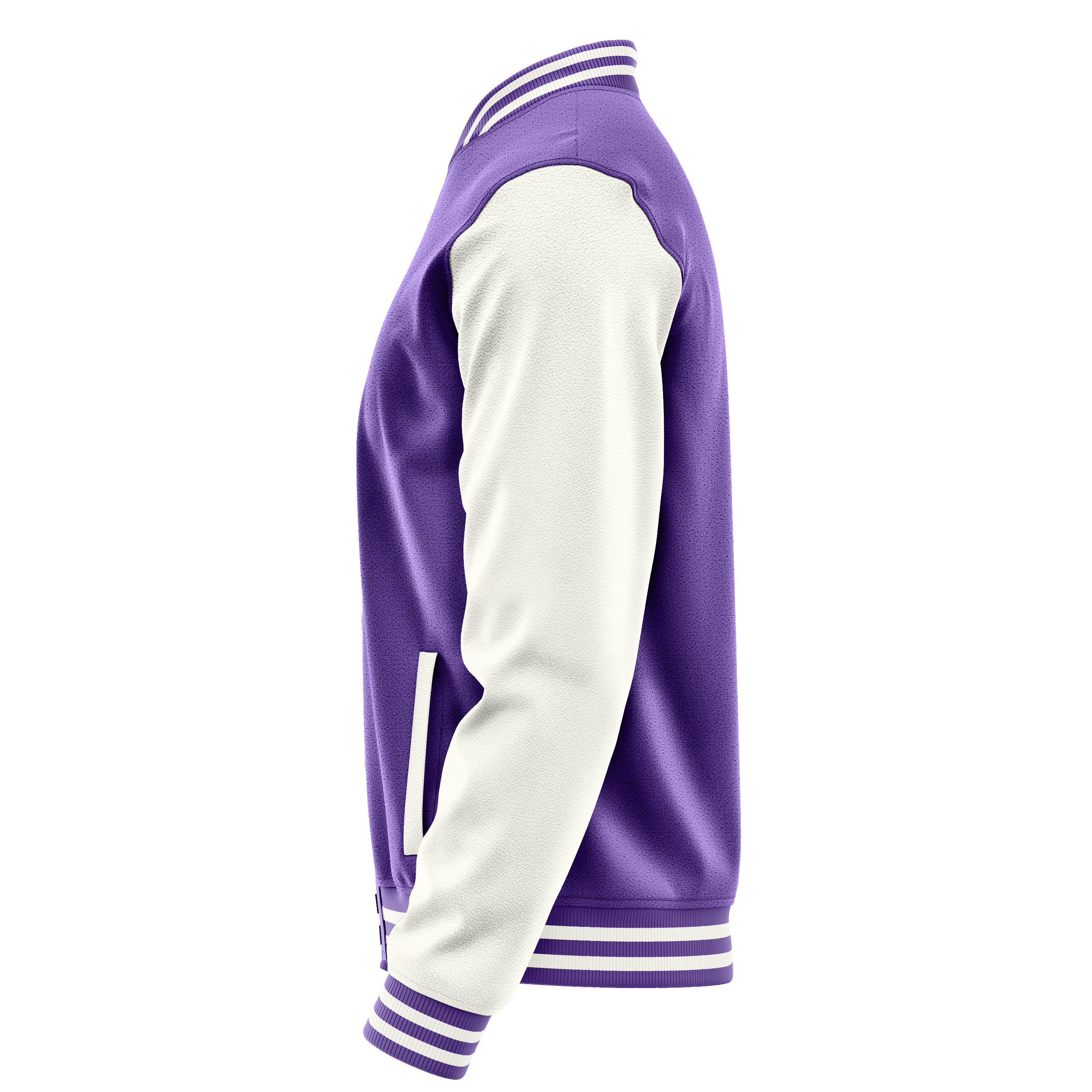 Light Purple & White Leather Varsity Jacket JG23182318