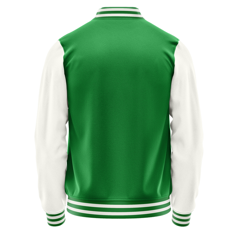 Emerald Green & White Leather Varsity Jacket JG24182418