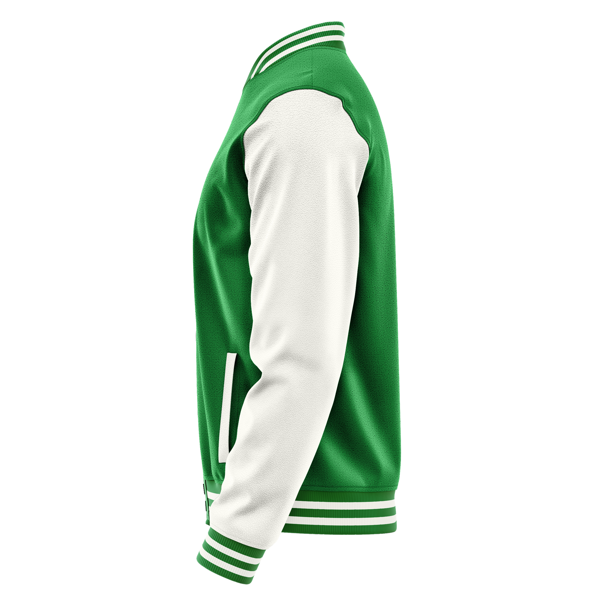 Emerald Green & White Leather Varsity Jacket JG24182418