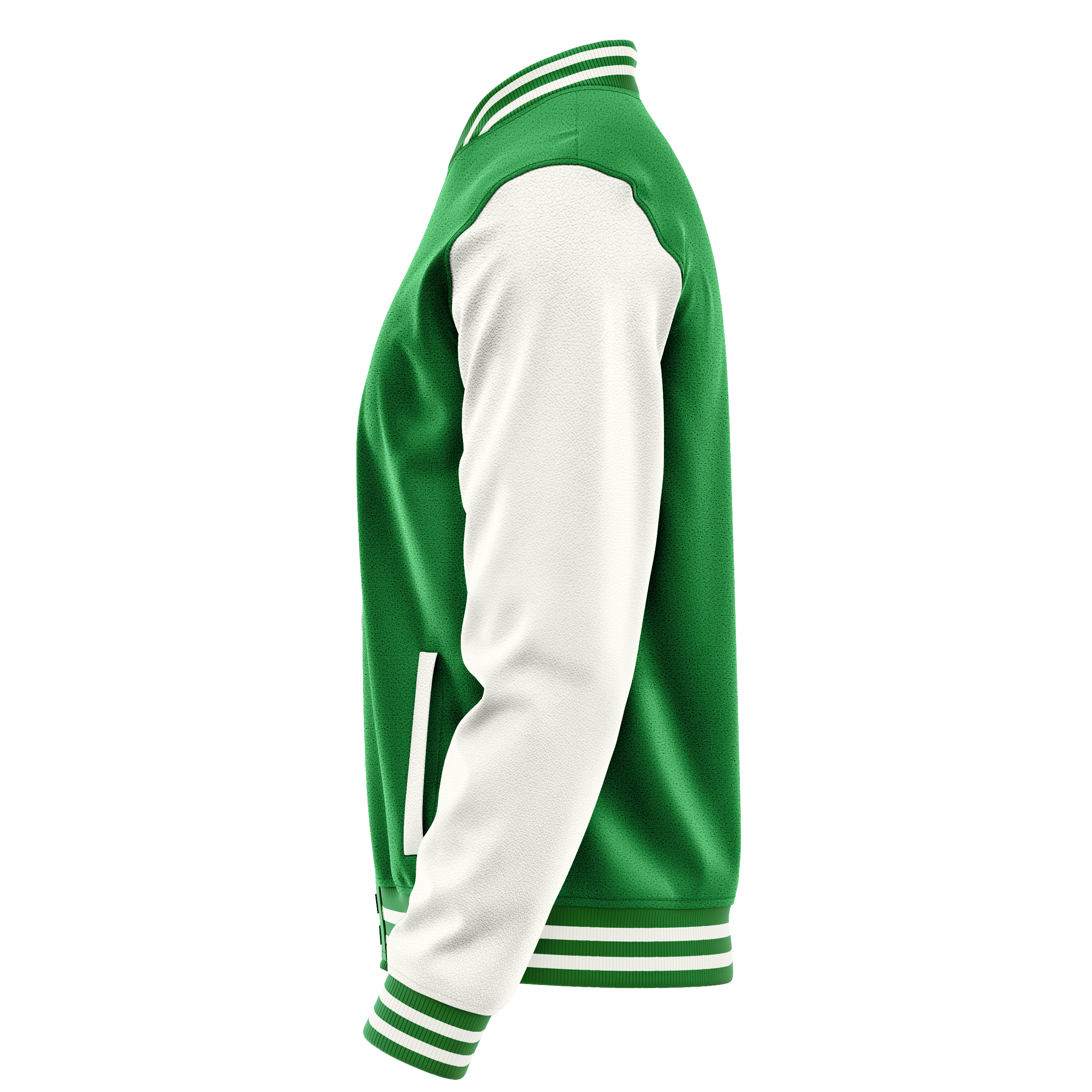 Emerald Green & White Leather Varsity Jacket JG24182418