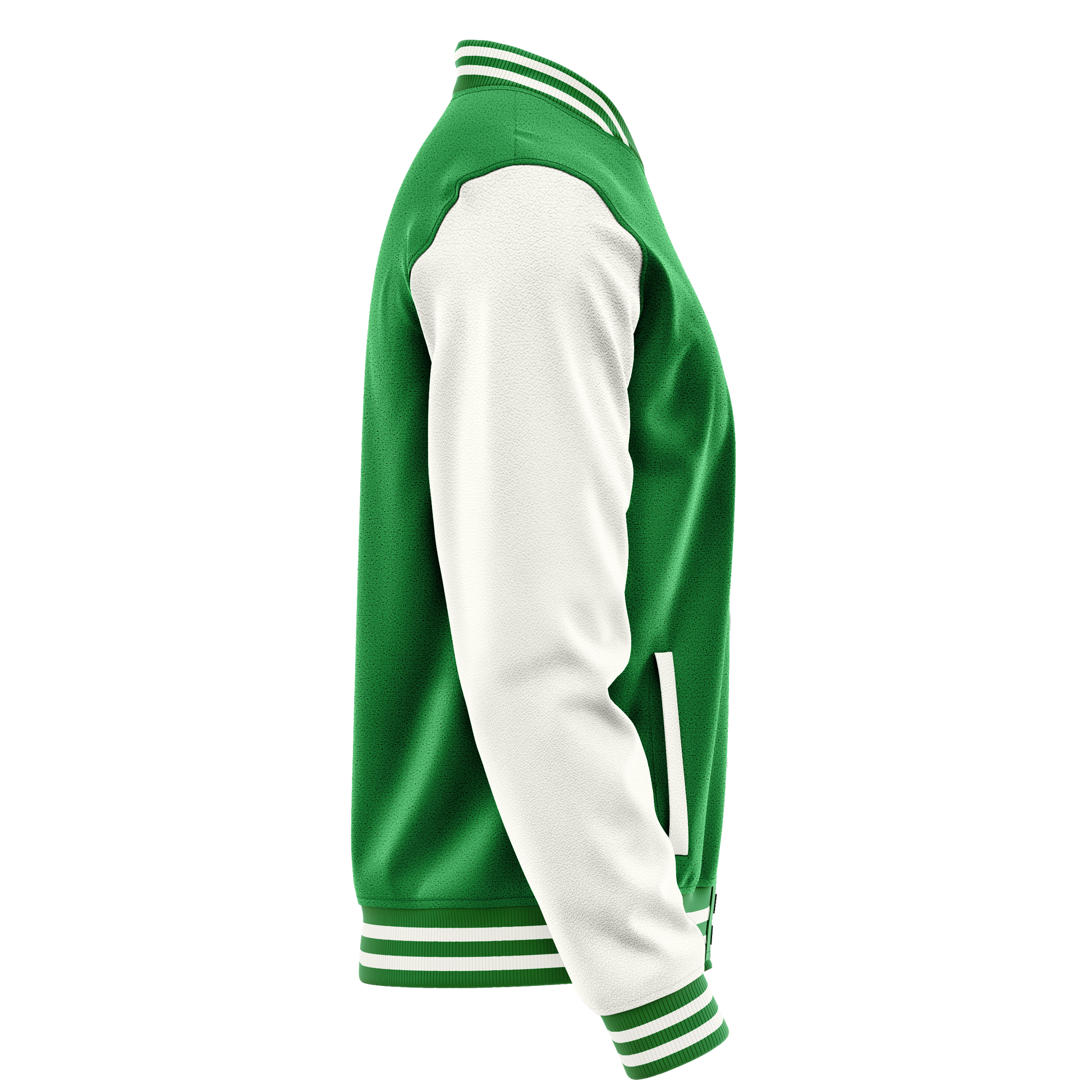 Emerald Green & White Leather Varsity Jacket JG24182418