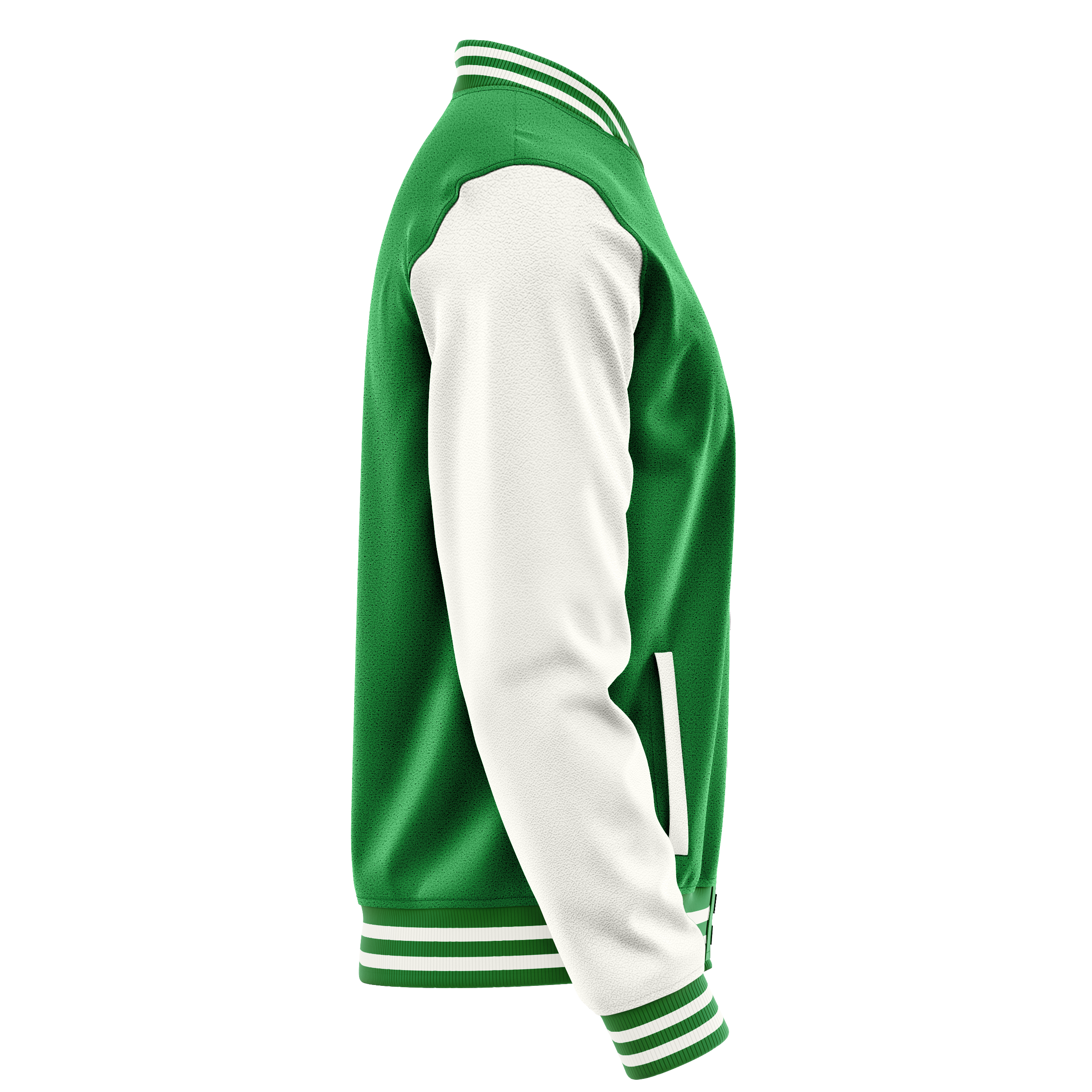 Emerald Green & White Leather Varsity Jacket JG24182418