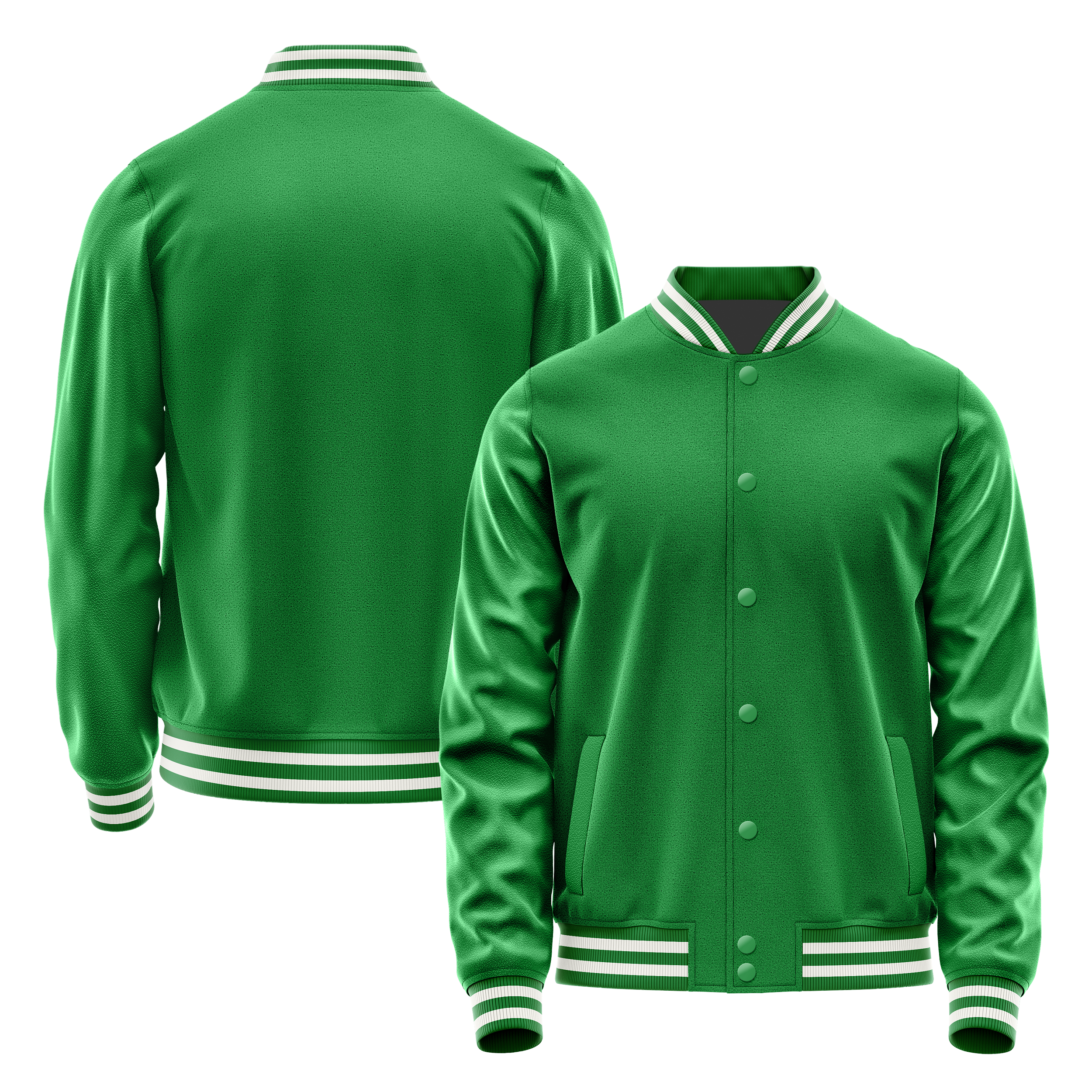 Emerald Green & Emerald Green Leather Varsity Jacket JG24242418