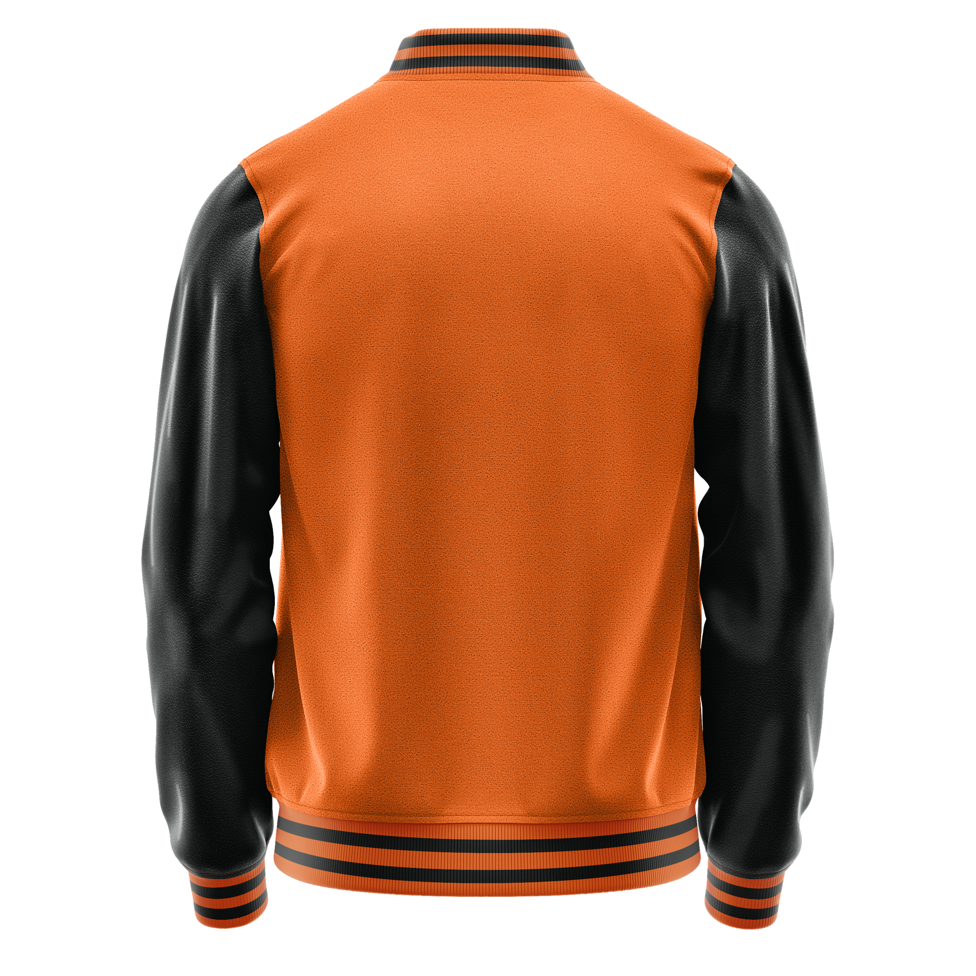 Orange & Black Leather Varsity Jacket JG28172817