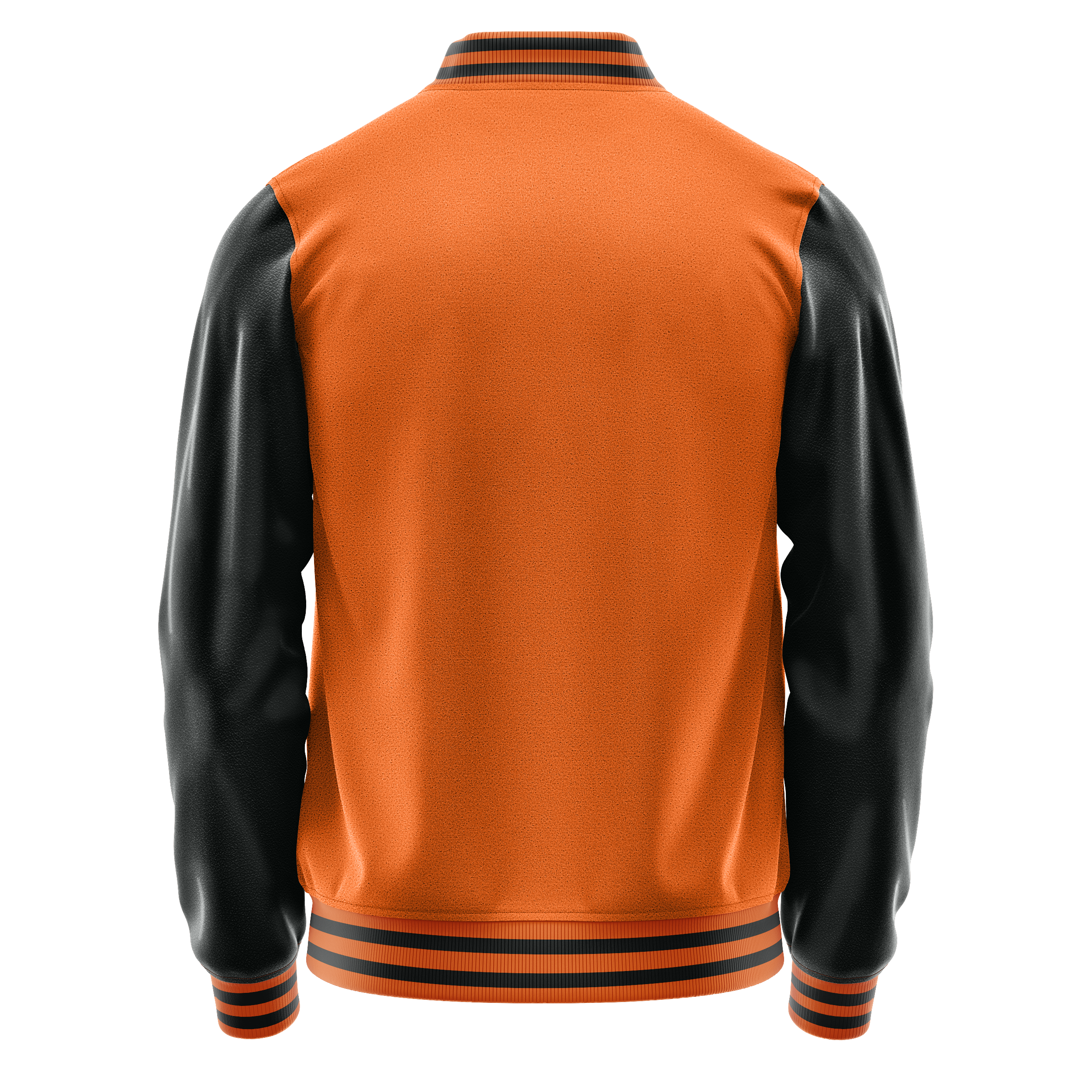 Orange & Black Leather Varsity Jacket JG28172817