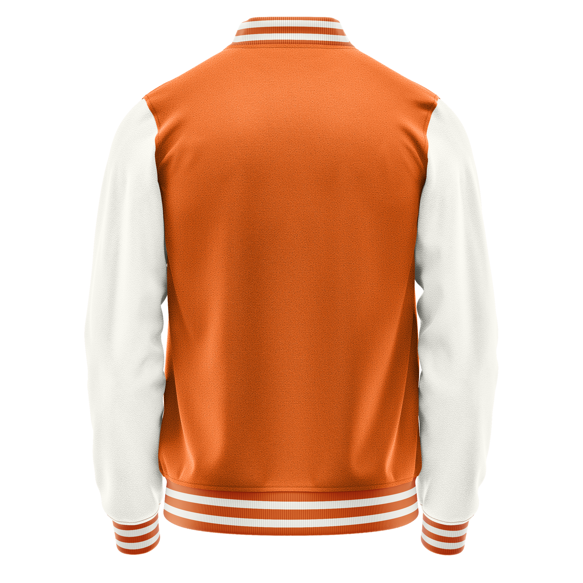 Orange & White Leather Varsity Jacket JG28182818