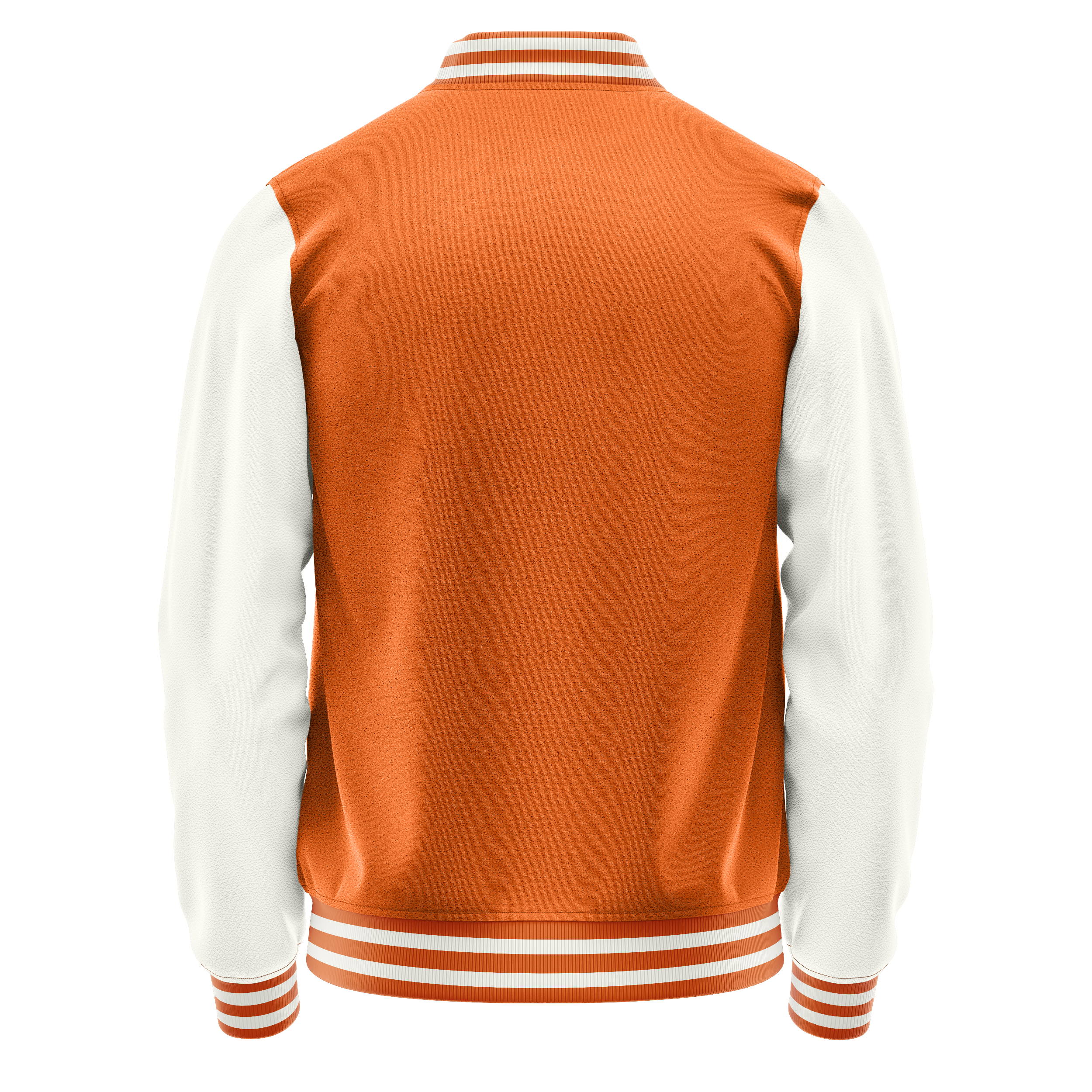 Orange & White Leather Varsity Jacket JG28182818