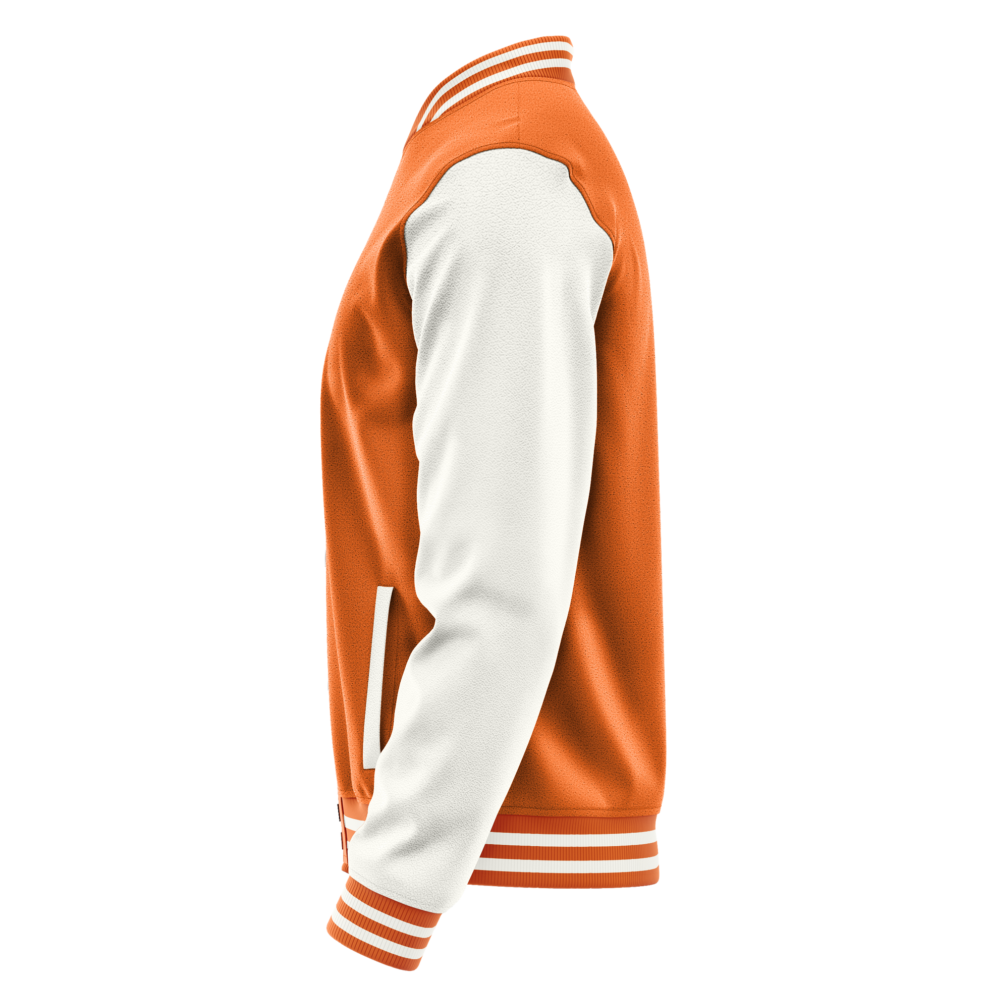 Orange & White Leather Varsity Jacket JG28182818