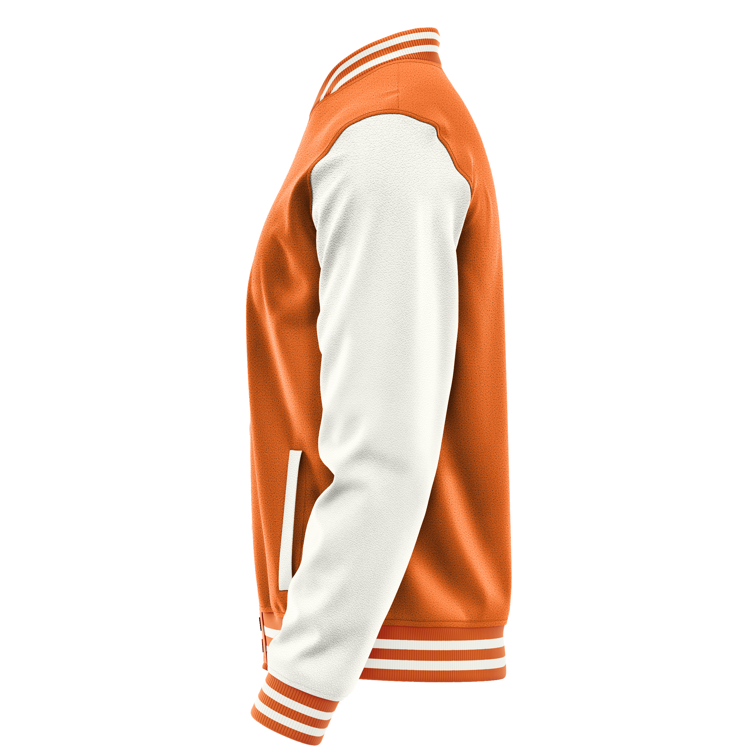 Orange & White Leather Varsity Jacket JG28182818