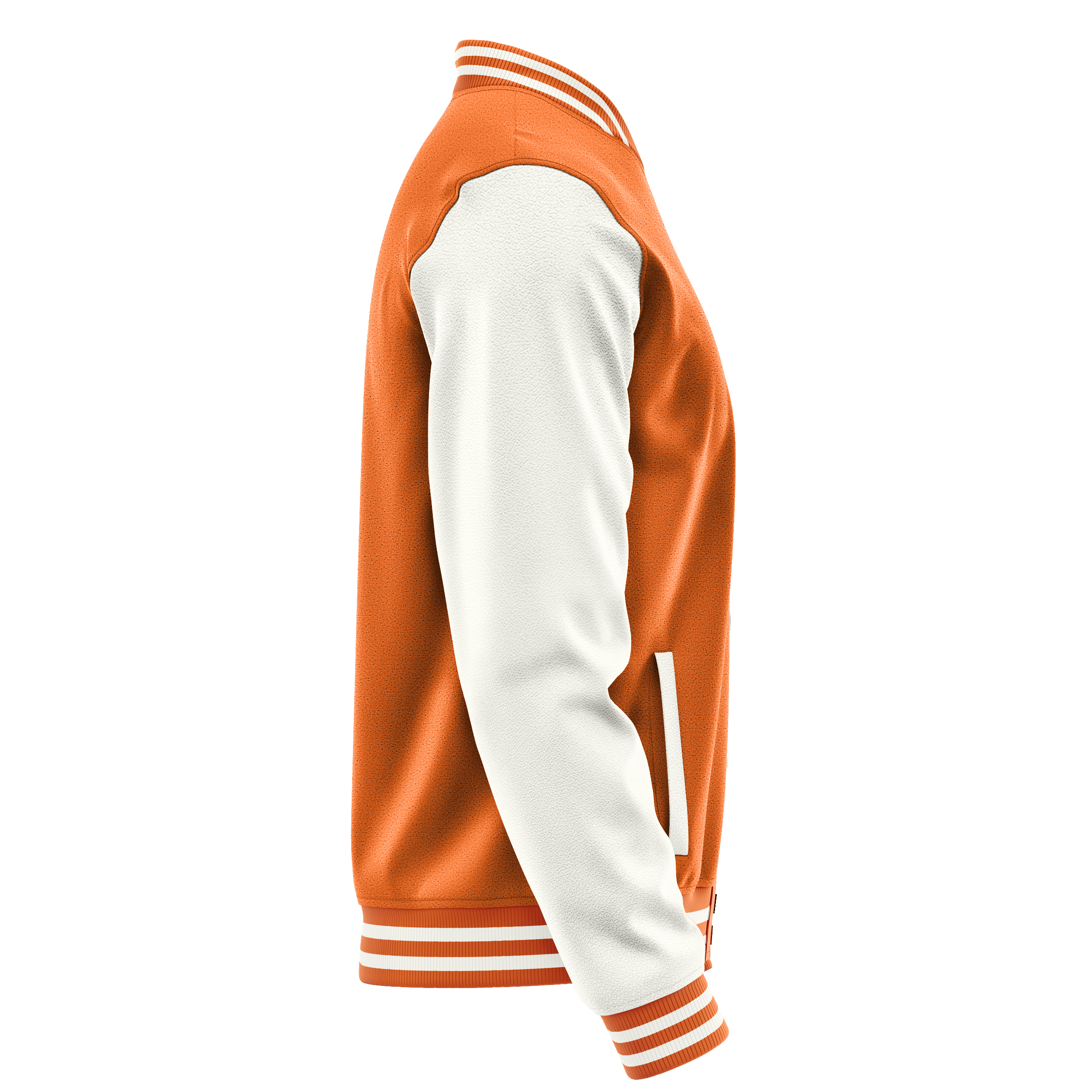 Orange & White Leather Varsity Jacket JG28182818