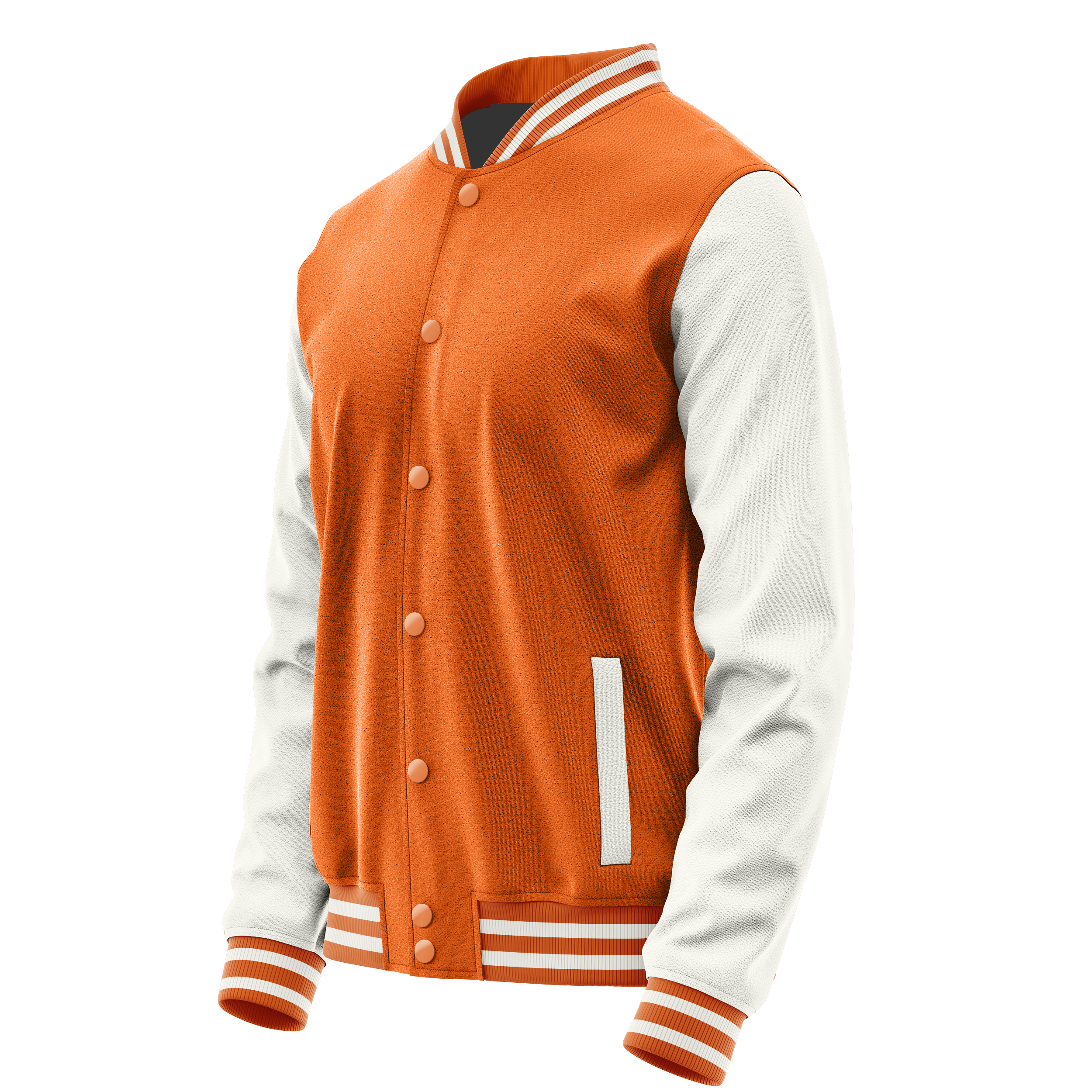 Orange & White Leather Varsity Jacket JG28182818