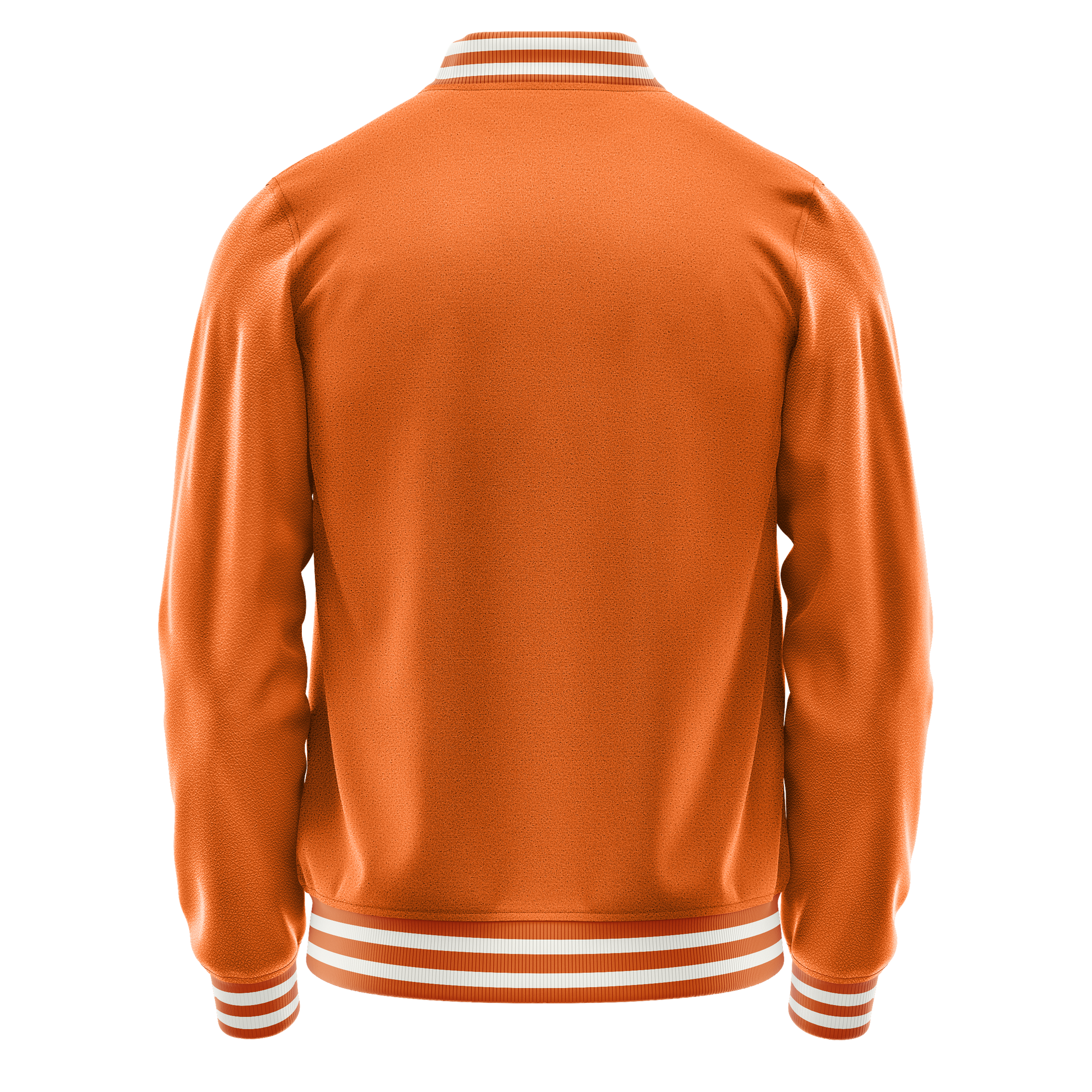 Orange & Orange Leather Varsity Jacket JG28282818