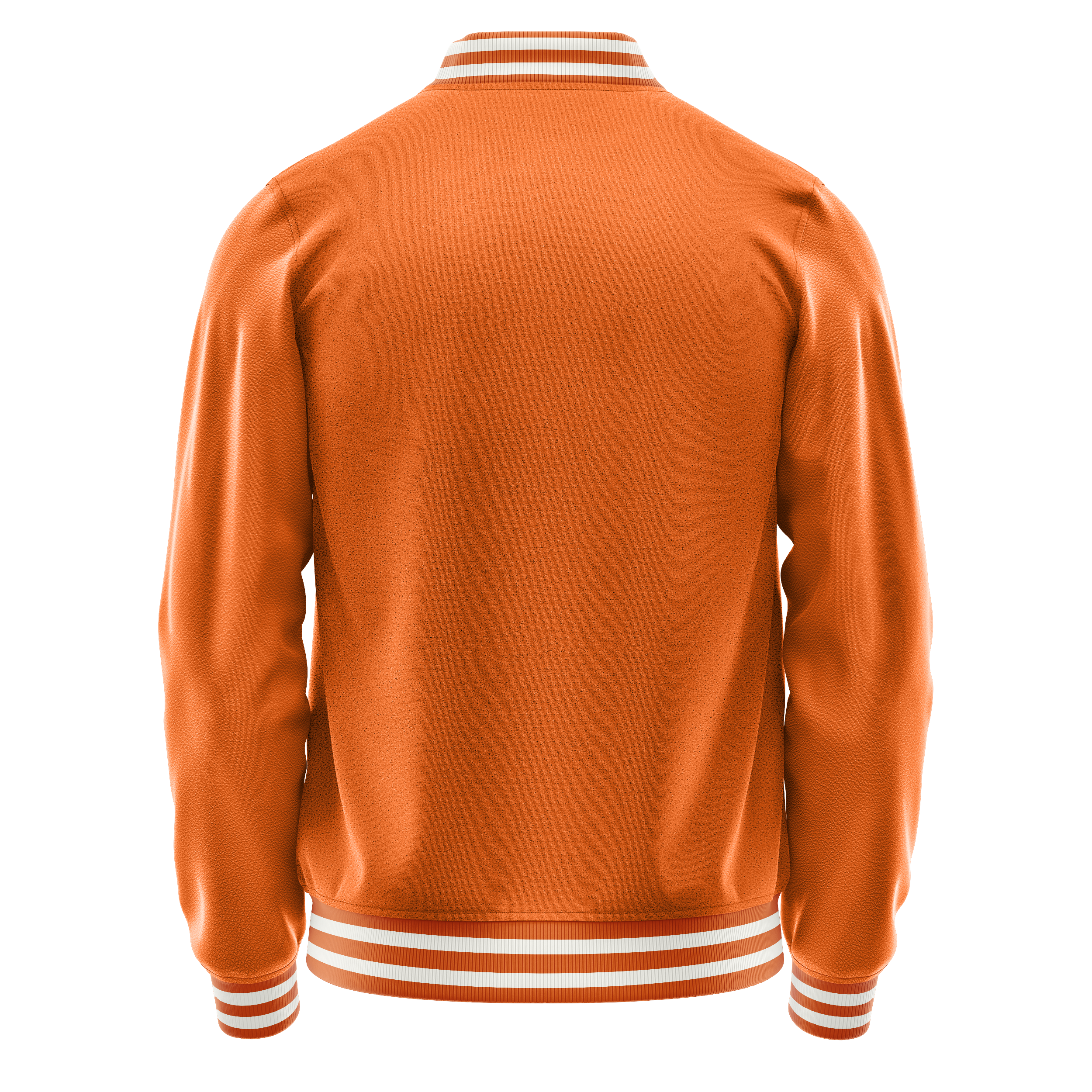 Orange & Orange Leather Varsity Jacket JG28282818