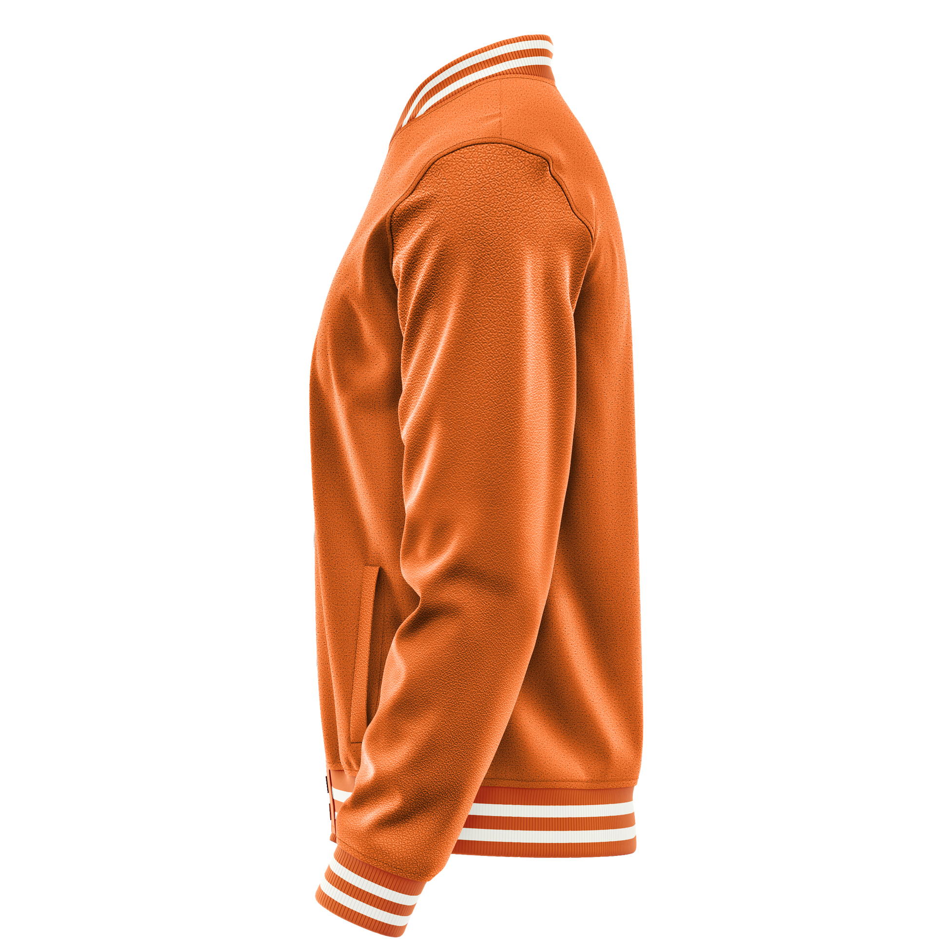 Orange & Orange Leather Varsity Jacket JG28282818