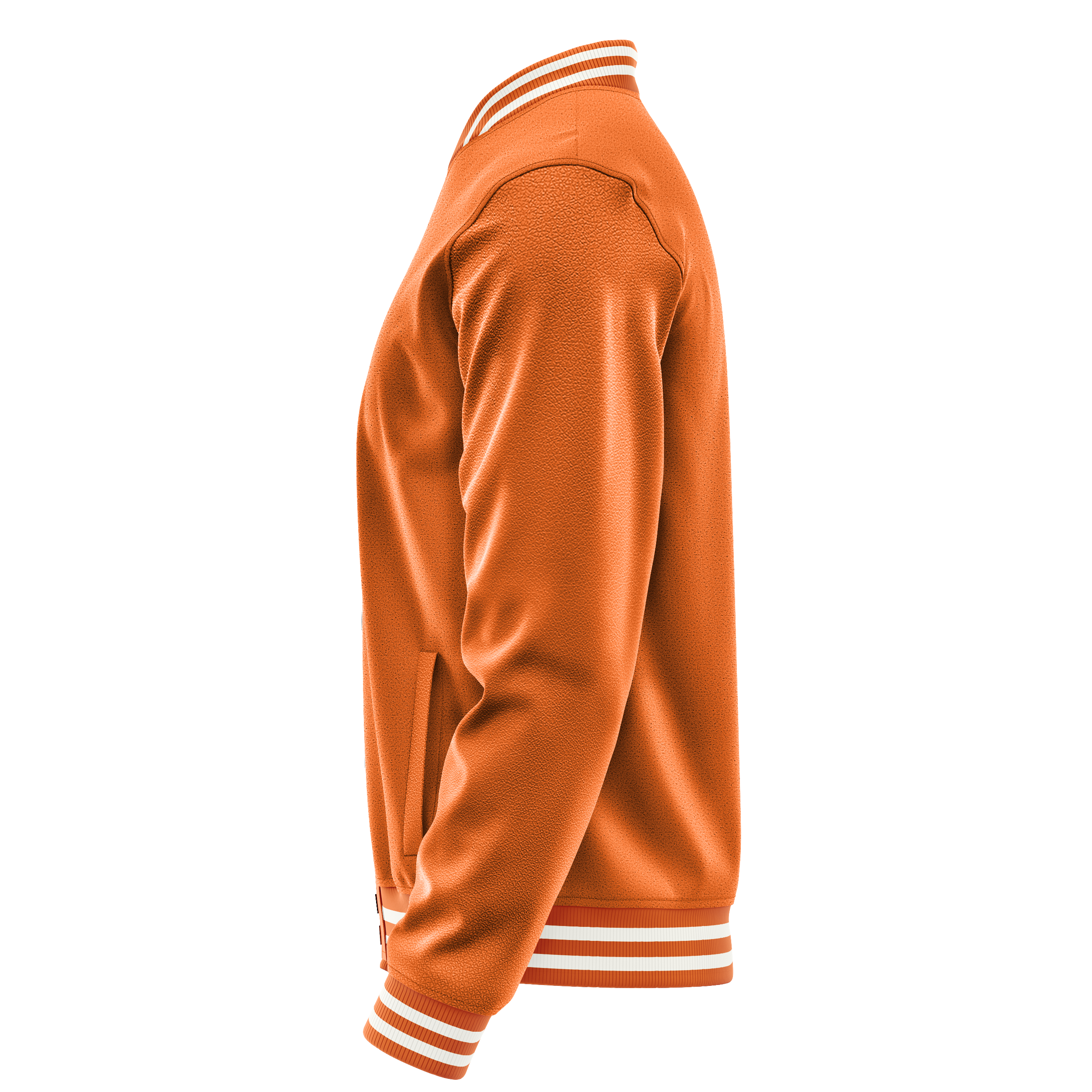 Orange & Orange Leather Varsity Jacket JG28282818