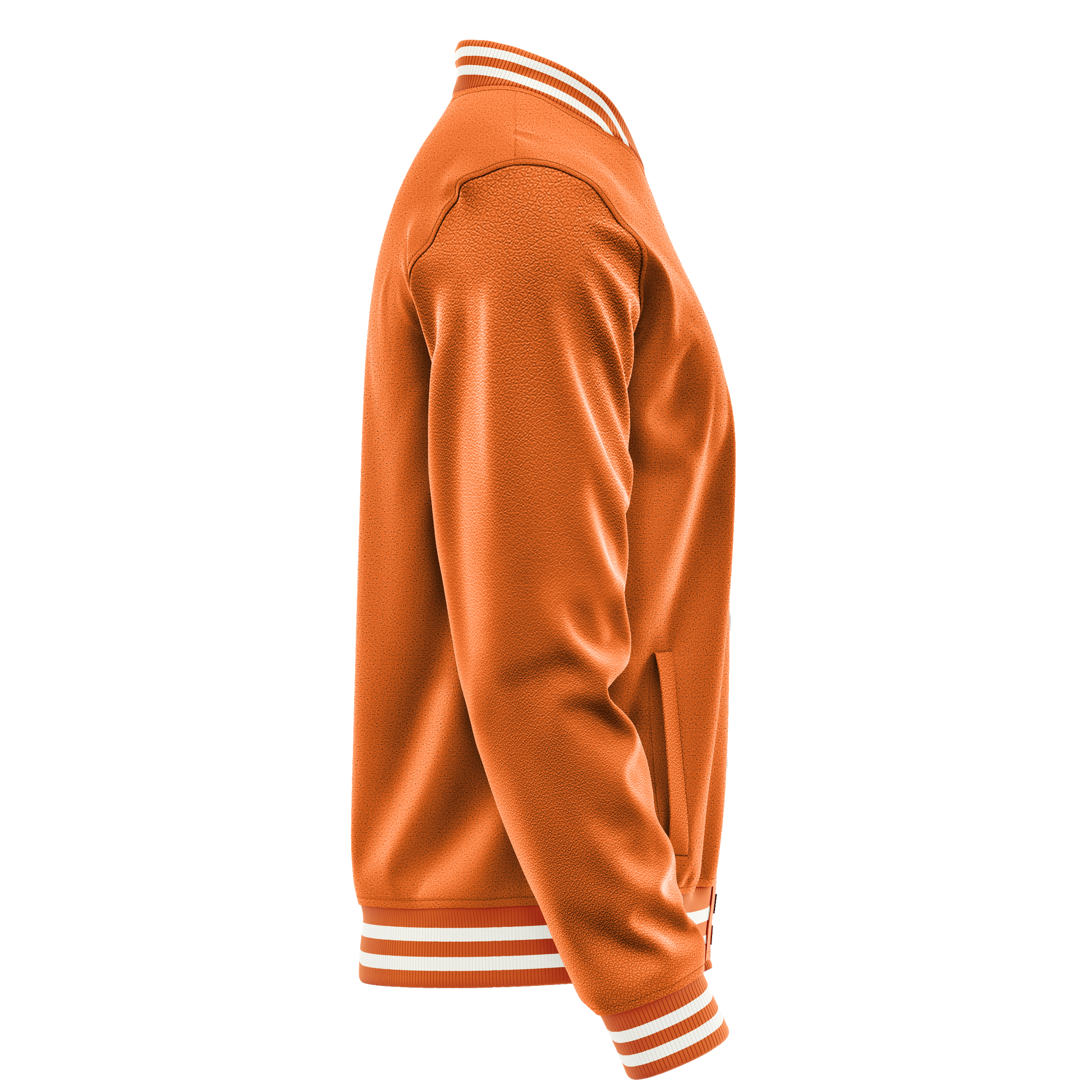 Orange & Orange Leather Varsity Jacket JG28282818