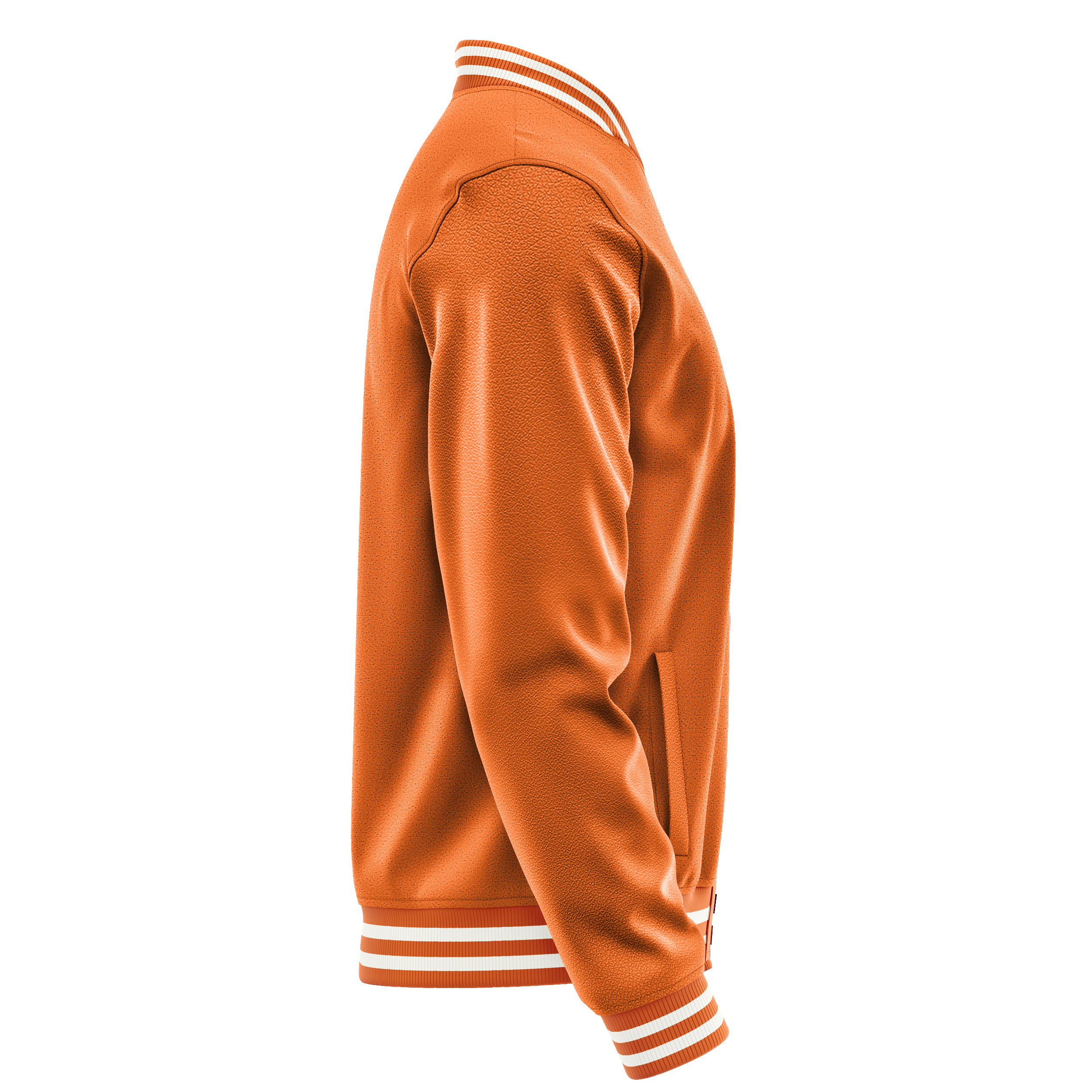 Orange & Orange Leather Varsity Jacket JG28282818