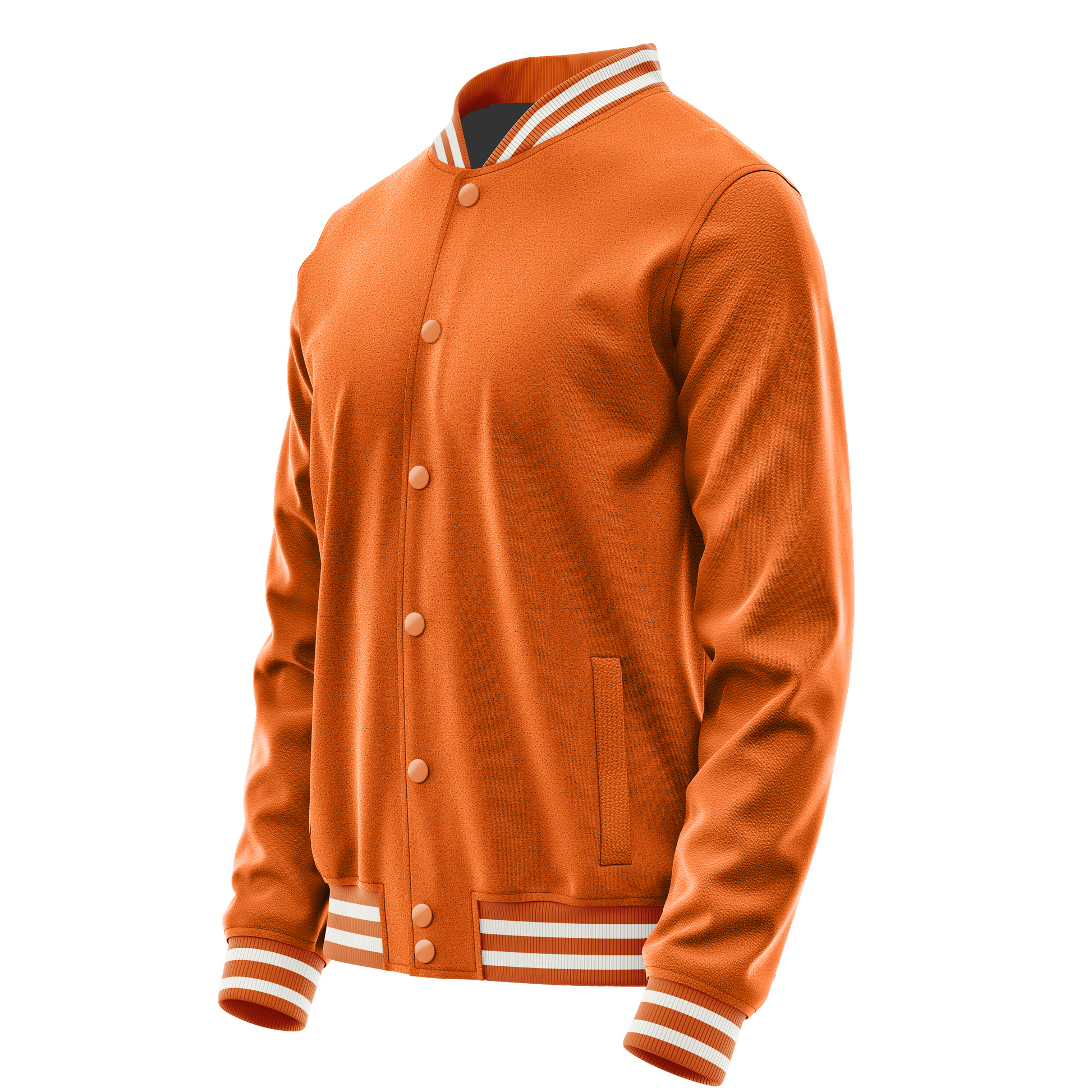 Orange & Orange Leather Varsity Jacket JG28282818