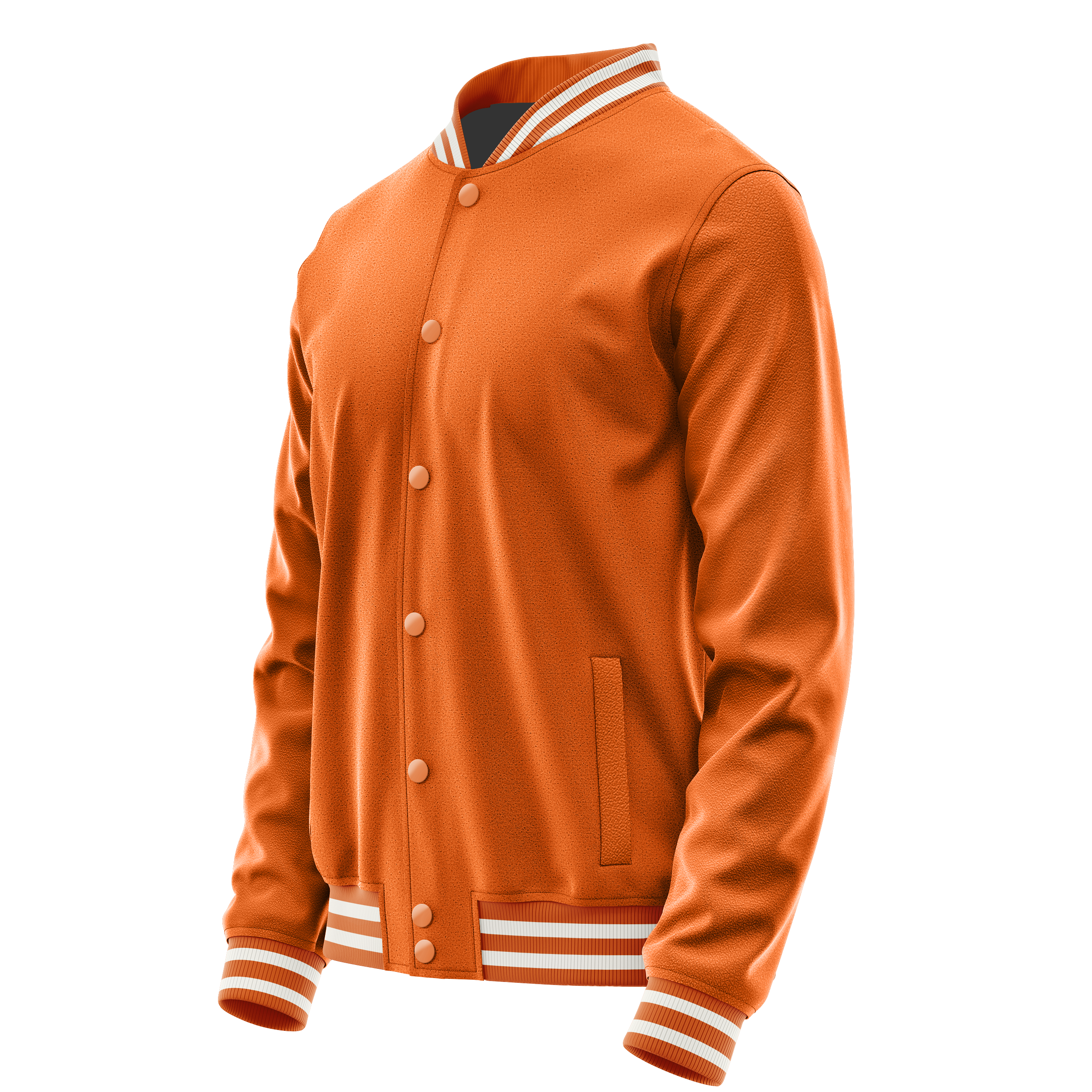 Orange & Orange Leather Varsity Jacket JG28282818